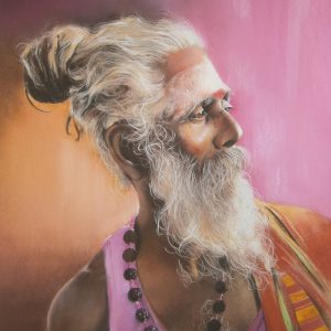 Sadhu-2-Soft-pastel-drawing-by-Sujith-Puthran