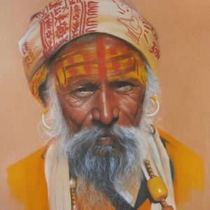 Sadhu-soft-pastel-drawing-by-Sujith-Puthran