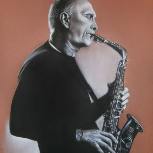 Saxophone-player-charcoal-drawing-by-Sujith-Puthran