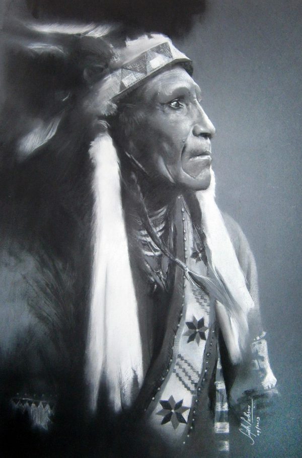 indian-apache-IV-charcoal-drawing-by-Sujith-Puthran