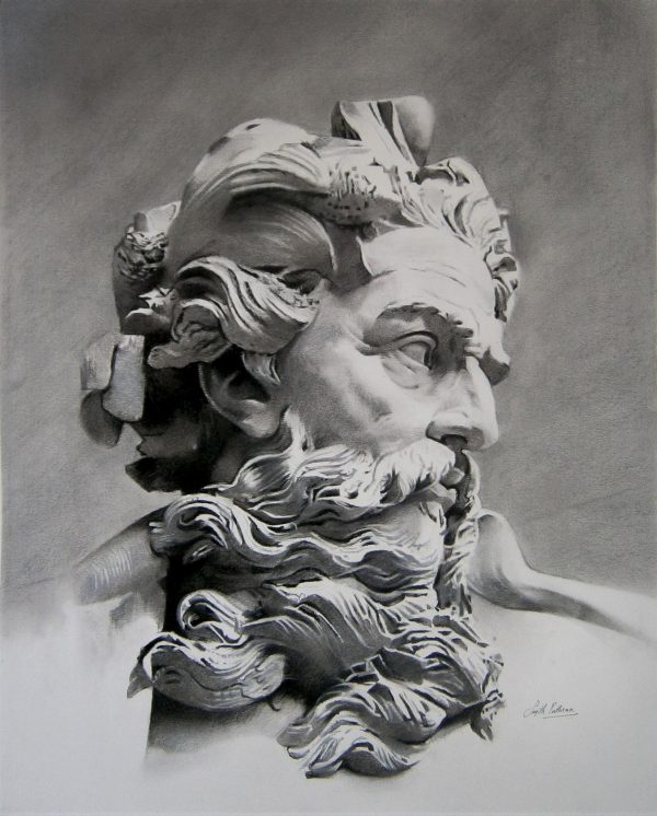 neptune-graphite-drawing-by-Sujith-Puthran